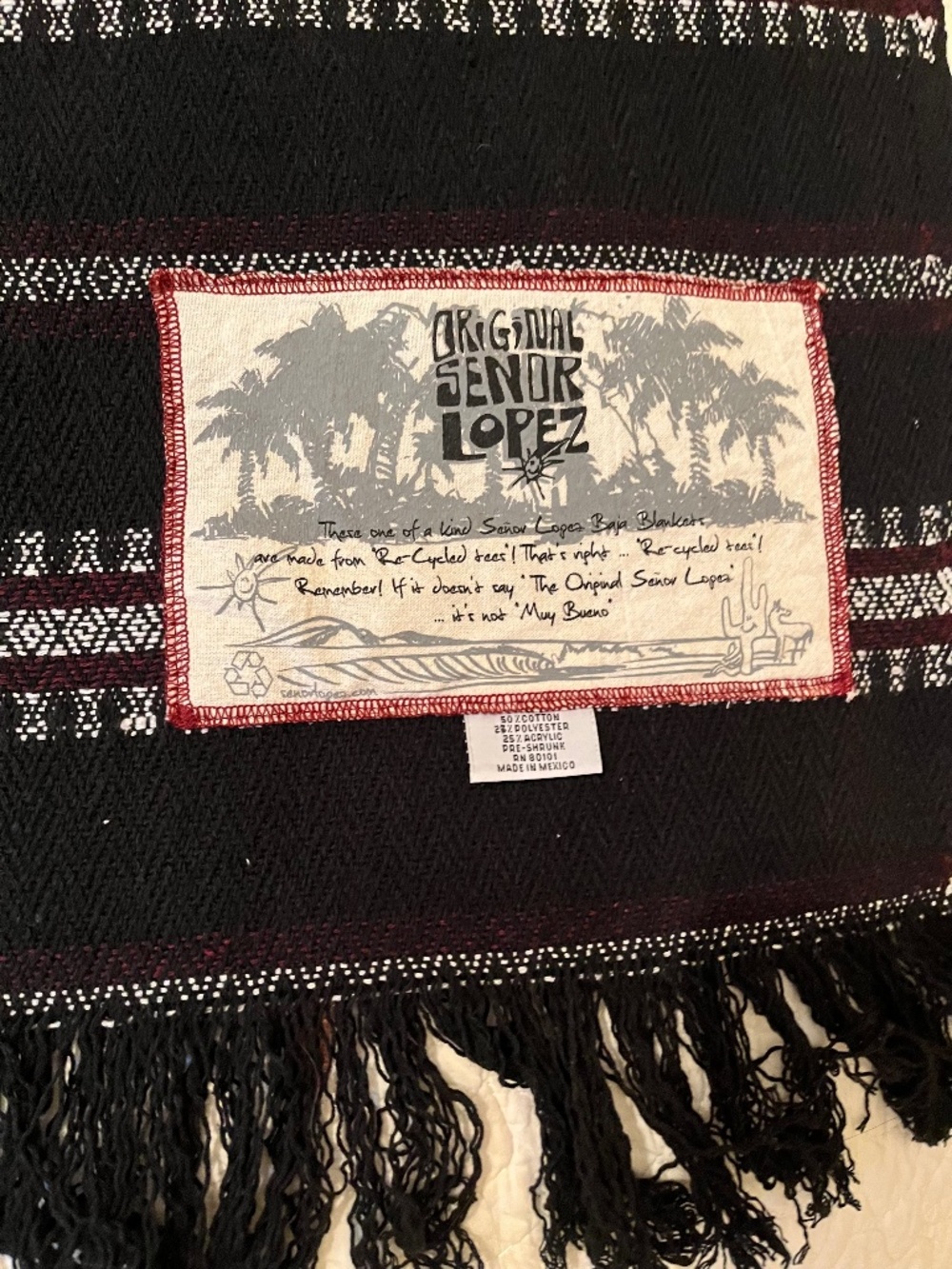 Original Senor Lopez Baja Blanket NWOT
